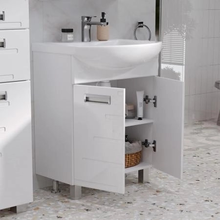 Тумба для ванной Volna Joli 60.2D напольная (Балтика) раковина отдельно