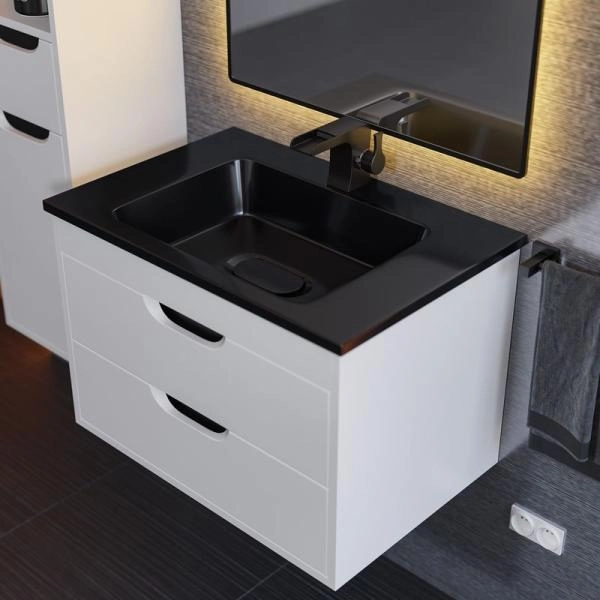 Раковина для ванной Uperwood Modul 65 см, черная глянцевая