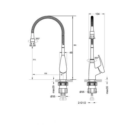 Смеситель Lemark Linara LM0413C для кухни с гибким изливом