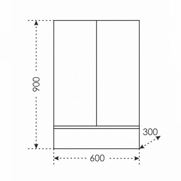 Шкаф подвесной СаНта Марс 60x90 см, 700245