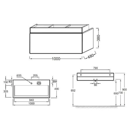 Тумба под раковину Jacob Delafon TERRACE EB1187-N23 120 см цвет коричневый