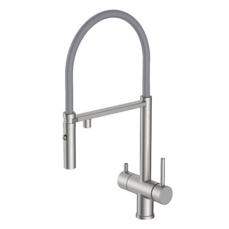 Смеситель GAPPO G4397-85 для кухни с гибким изливом и подключением фильтра, сатин