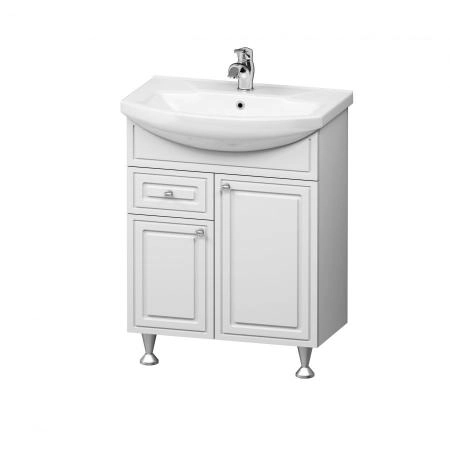 Тумба с раковиной напольная RedBlu by Damixa Palace One M41-FSX0653WG-WCC065 белый глянцевый