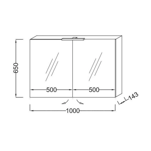 Зеркальный шкаф Jacob Delafon EB797RU-G1C 100 см с подсветкой белый блестящий