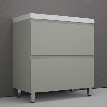 Тумба напольная Style Line Манхэттен 80 ЭМАЛЬ под ASTI 80 2 ящика PLUS олива