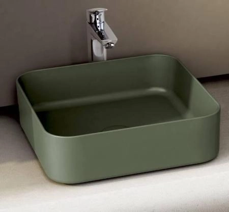Cielo Shui Comfort раковина 400x400х125 мм, квадратная, без плоскости для смесителя, без перелива, цвет Polvere