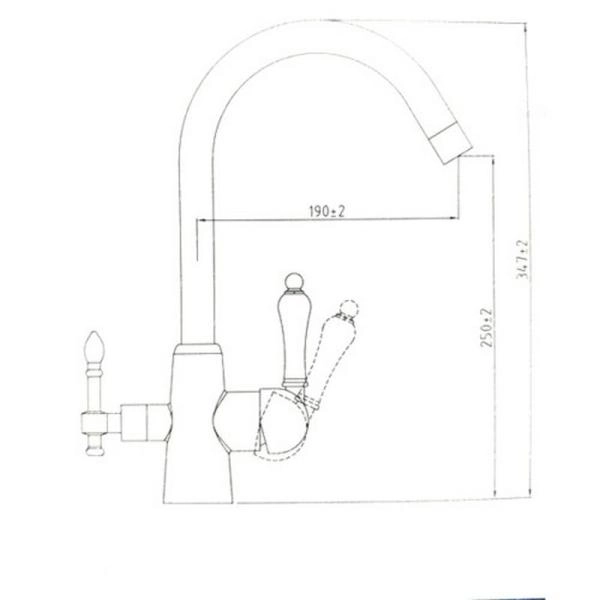 Смеситель KAISER Vincent 31744 для кухни, хром