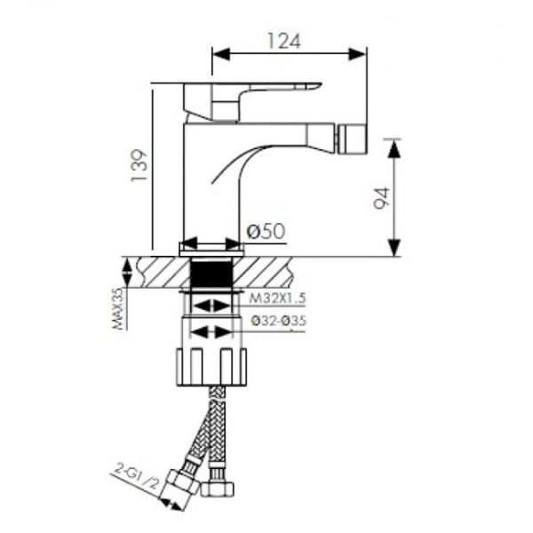 Смеситель для биде KAISER Cezar (05088) хром