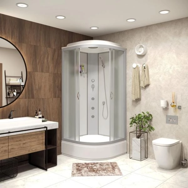 Душевая кабина Niagara Classic NG-3301-14G (900х900х2150) низкий поддон(26см) ГИДРОМАССАЖ стекло МАТОВОЕ