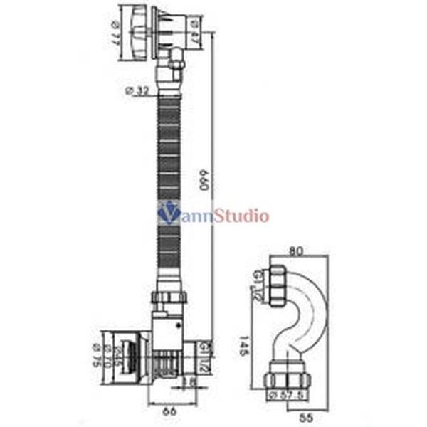 Сифон для ванны Frap F68 полуавтомат