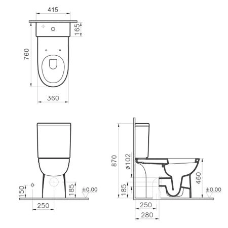 Унитаз-компакт напольный VitrA Conforma