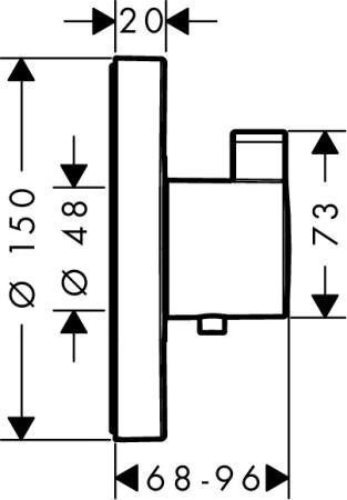 Термостат для душа Hansgrohe Ecostat E Highflow, СМ 15741000 хром