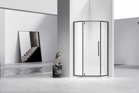 Душевой уголок Vincea Slim-N VSP-4SN100CLB, 1000*1000, черный, стекло прозрачное