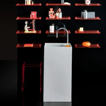 Laufen Kartell Свободност раковина 375х435х900мм без перелива, с 1 отв. под смеситель, цвет: белый глянец