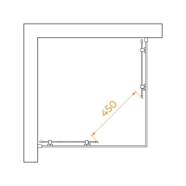 Душевой уголок RGW PA-030B Passage 80x80 Черный матовый прозрачное