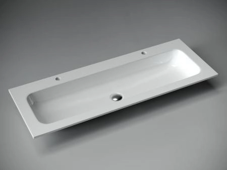 Раковина накладная Grace прямоугольная, с двумя отверстиями под смеситель 1210*457*137 мм, цвет белый