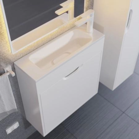 Тумба под раковину для ванной Uperwood Modul 60 см, подвесная, матовая, белая