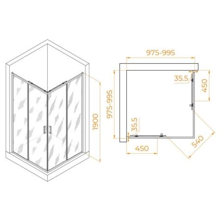 Душевой уголок RGW PA-31 Passage 100x100 Хром прозрачное