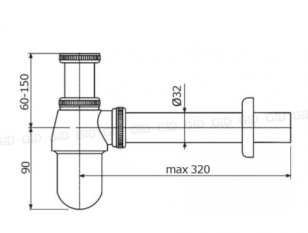 Сифон для раковины Gid G-56CH хром