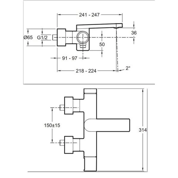 Смеситель Jacob Delafon COMPOSED E73095-CP для душа хром