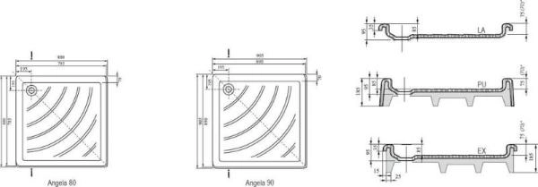 Поддон Ravak Angela 80 EX белый