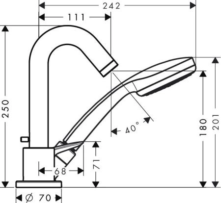 Hansgrohe Logis 71310000 смеситель для ванны на 3 отверстия для 13437180