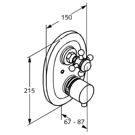 Смеситель Kludi Adlon 5172005G5 для ванны, с термостатом, ручки хрусталь, цвет хром
