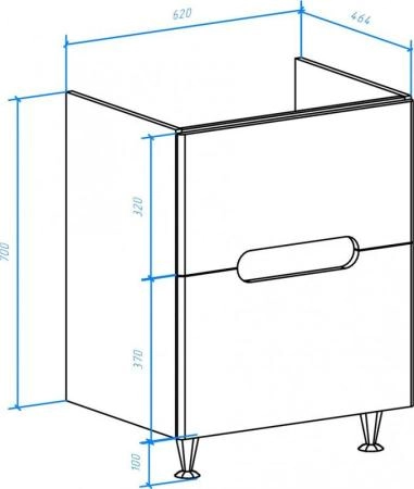 Тумба под раковину Bellezza Андрэа 65 напольная с 2 ящ. бежевая