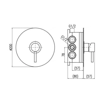 Смеситель Rav Slezak SEINA SE983BOX для душа, цвет Хром скрытого монтажа без переключателя