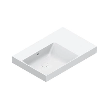 Catalano Zero Раковина 75x50см чаша слева, без отв., цвет: белый глянцевый