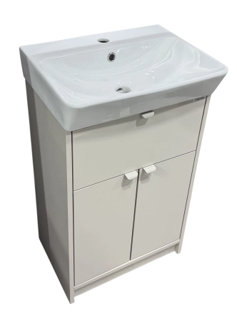 Тумба c раковиной Comforty Руза-50 00-00022855CF напольная серый шелк с ручками серый шелк с раковиной COMFORTY 9055RA-50