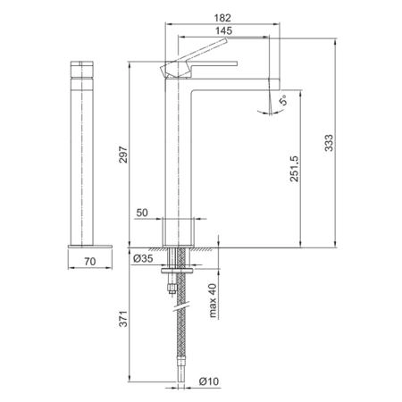 Fantini AR/38 Смеситель для раковины, 1 отверстие, высокий излив, цвет: хром