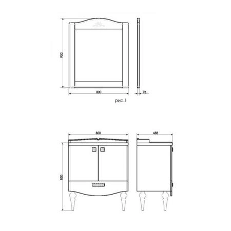 Зеркало Comforty Монако-80 белый глянец