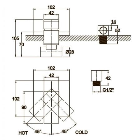 Смеситель для ванны KAISER Sonat (34177-1) бронза