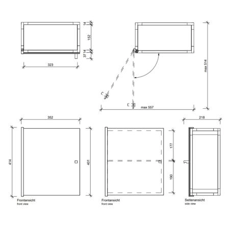 Decor Walther Glas S 2 Шкафчик подвесной 35x19x40см, стекло белое, цвет: хром