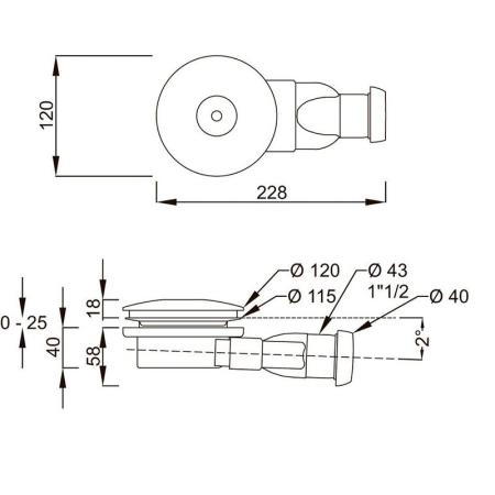 Сифон для поддона Jacob Delafon E78168-CP d 120 мм