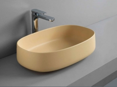 ArtCeram Cognac Раковина 55х35 см, без отв., накладная, без слив-перелива, цвет: giallo zinco