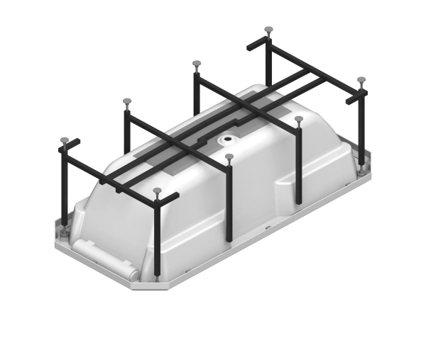 Ванна "ФЕРНАНДО" (чаша, рама-подставка на декоративных ножках, комплект панелей, подголовник - 2 шт., исполнение золото)