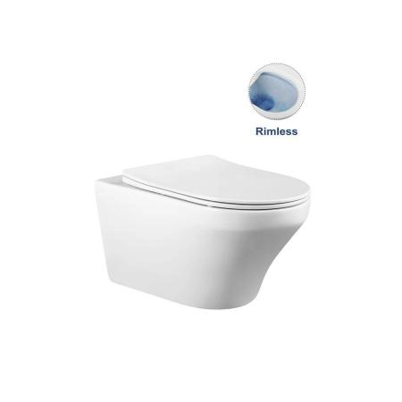 Унитаз подвесной Vincea Edge-M VT1-37 безободковый, цвет белый, ультратонкое soft-close сиденье