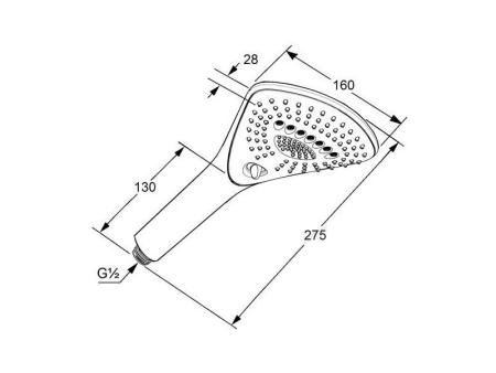 Душевая лейка Kludi Fizz 3S 6770043-00, цвет белый/хром