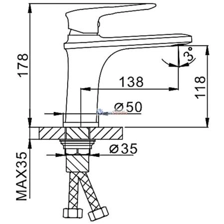 Смеситель для раковины Frap F1049 белый хром