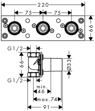 Скрытая часть для термостата Hansgrohe ShowerTablet 600 13129180