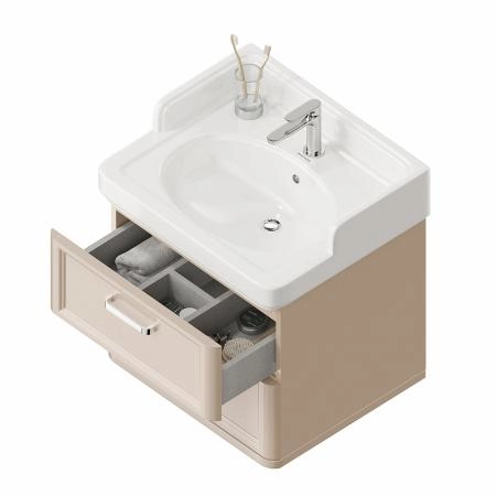 Тумба Kerama Marazzi POMPEI ПОМПЕИ PO.N.60.2\CAM напольная с 2 ящиками 60, камео бежевый глянцевый