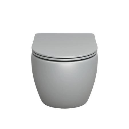 Унитаз Grossman GR-4455GLMS Color (485*365*360) СВЕТЛО-СЕРЫЙ МАТОВЫЙ подвесной Безободковый с тонкой крышкой