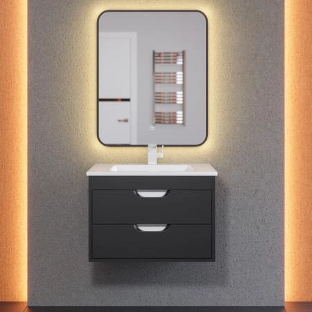 Тумба под раковину для ванной Uperwood Modul 65 см, подвесная, матовая, черная