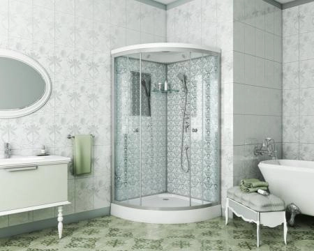 Душевая кабина Niagara Luxe NG-7701W (900x900х2100) низкий поддон (15см) стенки БЕЛЫЕ