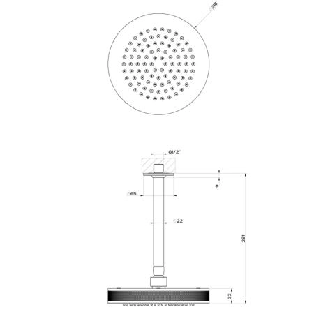 Gessi Inciso Потолочная душевая головка шарнирная на 1/2",Ø218 мм, цвет: finox