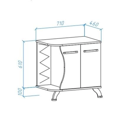 Тумба под раковину Bellezza Рио 70 L напольная белая