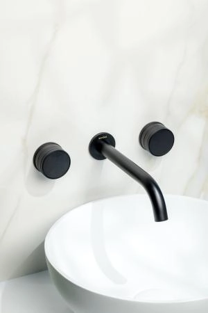 Смеситель из стены Boheme PRESTIGE на 3 отв. BLACK 152-2-B-PR