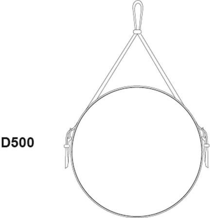 Зеркало Континент Ритц D 500 на ремне из натуральной кожи коричневого цвета